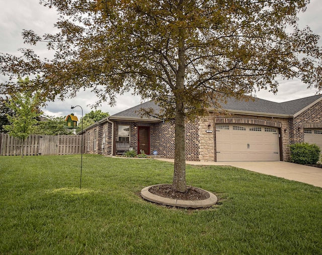 824 E Crystal Ave, Nixa, MO 65714 - view of front of property with driveway, brick siding, an attached garage, and a shingled roof