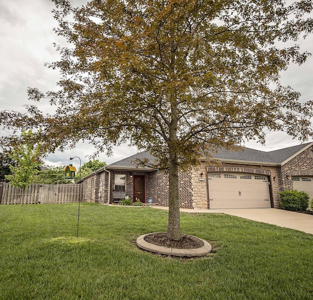 824 E Crystal Ave, Nixa, MO 65714 - view of front of property featuring an attached garage, brick siding, concrete driveway, and a shingled roof