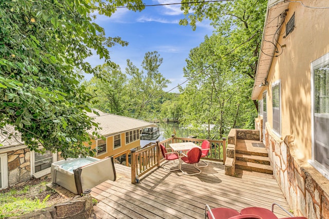 274 Beach Blvd, Rockaway Beach, MO 65740 - deck featuring a water view