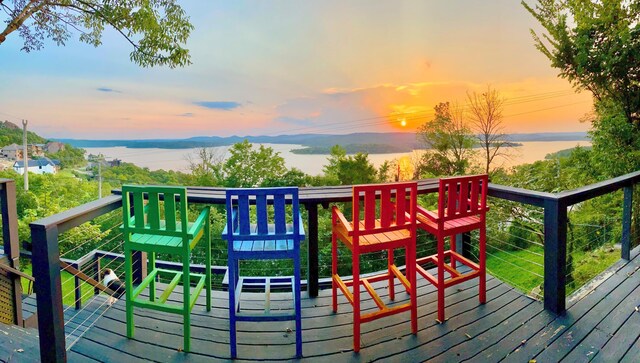 147 Liberty Ln, Kimberling City, MO 65686 - deck featuring a water view