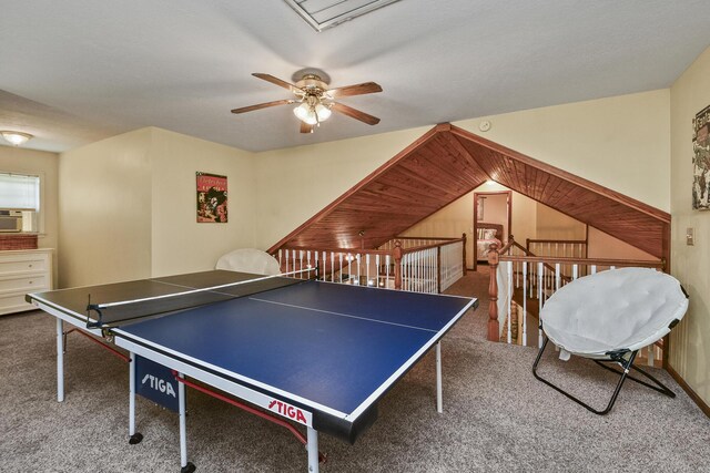 147 Liberty Ln, Kimberling City, MO 65686 - rec room with carpet flooring, a ceiling fan, and cooling unit
