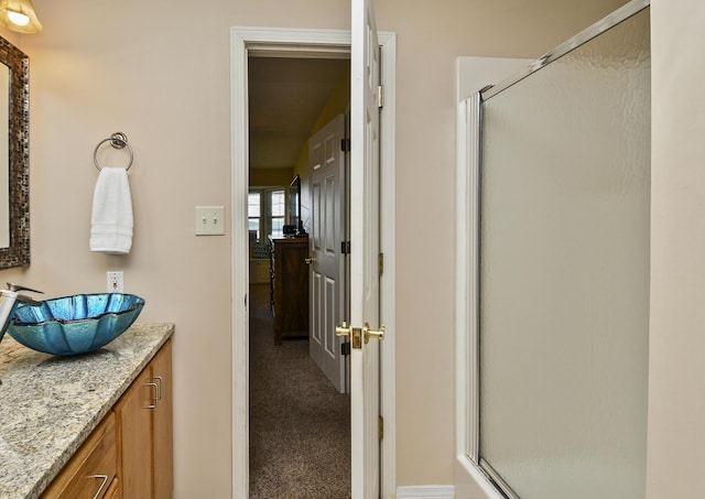 147 Liberty Ln, Kimberling City, MO 65686 - full bath with a shower with door and vanity