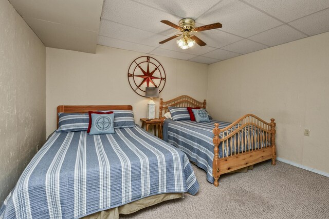 147 Liberty Ln, Kimberling City, MO 65686 - carpeted bedroom featuring a paneled ceiling and ceiling fan
