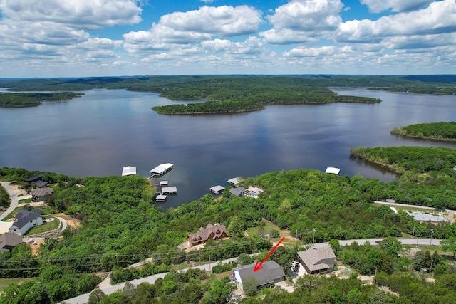 147 Liberty Ln, Kimberling City, MO 65686 - aerial view of a nearby body of water and a heavily wooded area