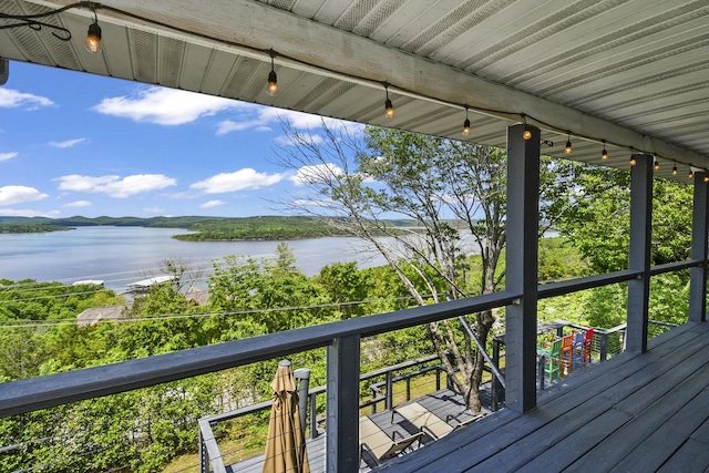 147 Liberty Ln, Kimberling City, MO 65686 - deck featuring a water view