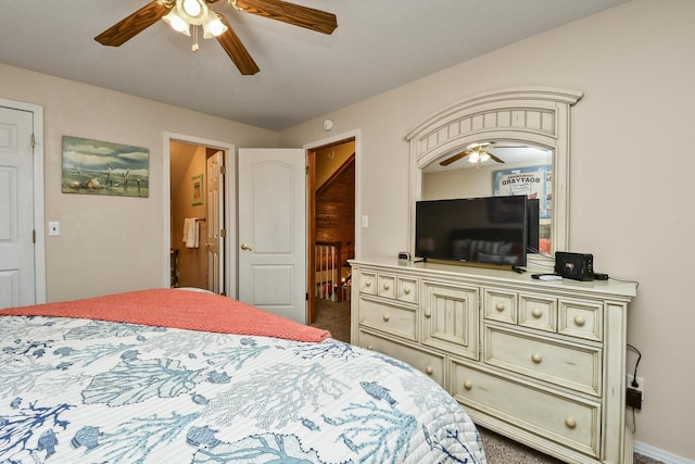 147 Liberty Ln, Kimberling City, MO 65686 - carpeted bedroom with ceiling fan and baseboards