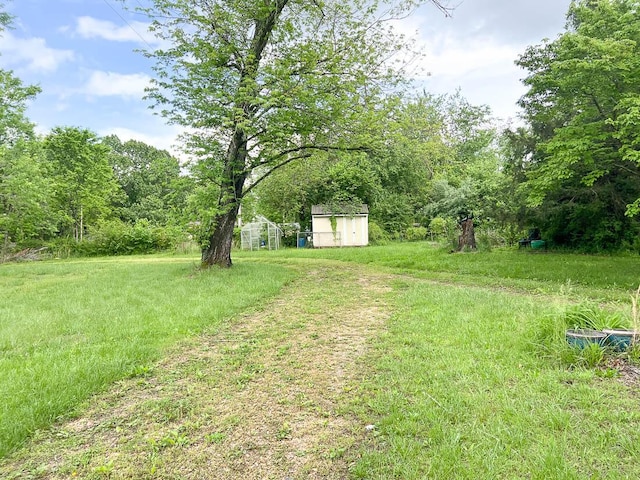 468 Martingale Dr, Theodosia, MO 65761 - view of yard with a storage shed and an outdoor structure