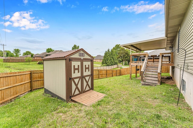 3742 W Village Ter, Springfield, MO 65810 - view of yard featuring an outdoor structure, a storage shed, and stairs