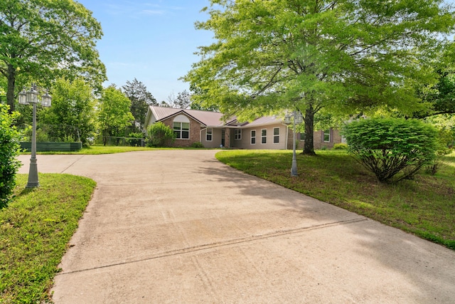 245 Country Hills Rd, Branson, MO 65616 - view of front of house with a front lawn, concrete driveway, and metal roof