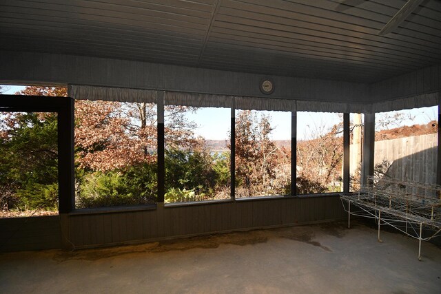view of unfurnished sunroom