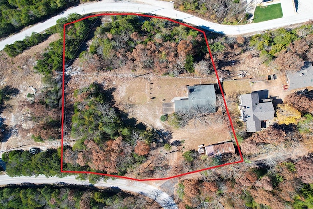aerial overview of property's location featuring property boundaries highlighted