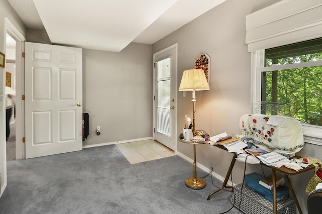 138 Canyon Forest Cir, Kimberling City, MO 65686 - carpeted office space featuring baseboards and tile patterned floors