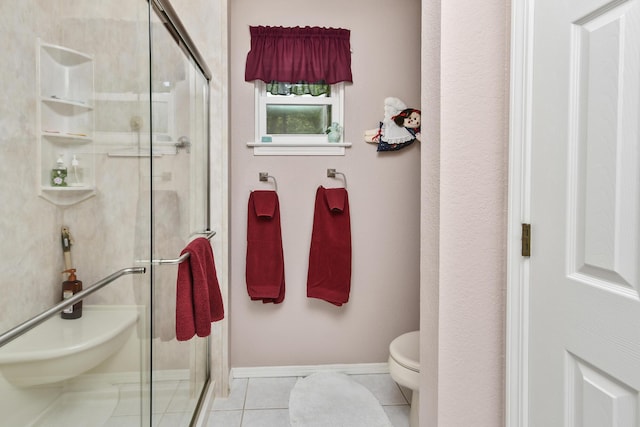 138 Canyon Forest Cir, Kimberling City, MO 65686 - full bath featuring tile patterned flooring, a shower stall, toilet, and baseboards