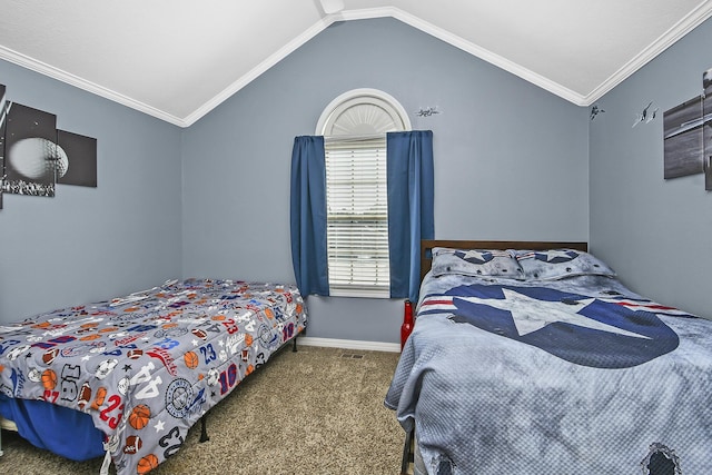 2107 S Gristmill Ct, Ozark, MO 65721 - bedroom featuring carpet flooring, lofted ceiling, and baseboards