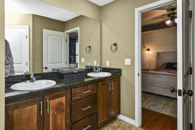 2107 S Gristmill Ct, Ozark, MO 65721 - full bathroom with ceiling fan and double vanity