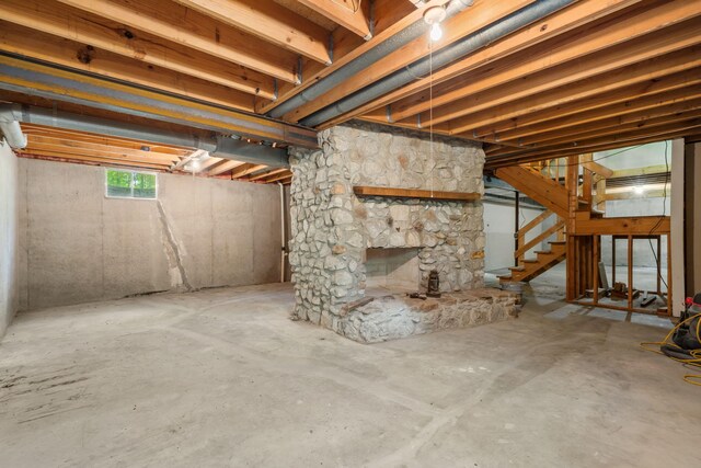 below grade area with stairway