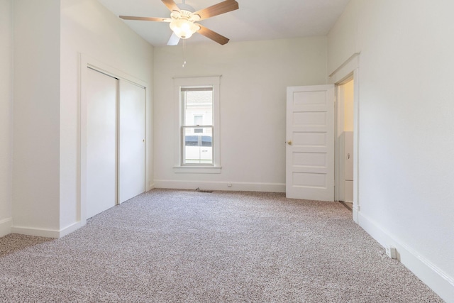 901 W Poplar St, Springfield, MO 65802 - unfurnished bedroom featuring carpet, a closet, ceiling fan, and baseboards