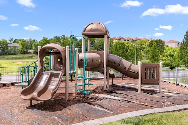 community play area with fence