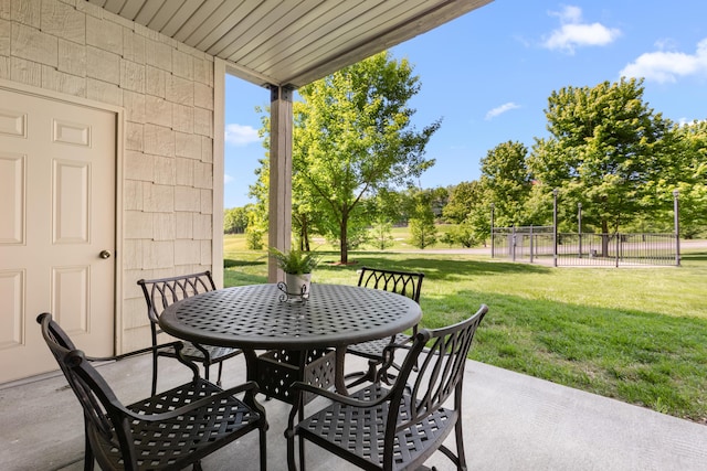 view of patio with outdoor dining space