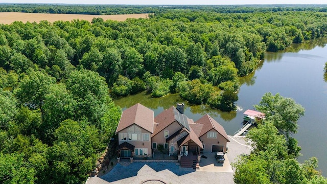 3701 S 1500th Rd, Rich Hill, MO 64779 - aerial view of property and surrounding area with a nearby body of water and a forest