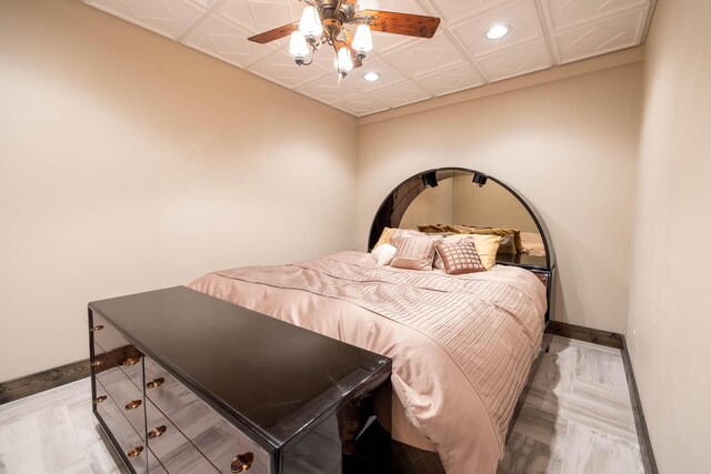 3701 S 1500th Rd, Rich Hill, MO 64779 - bedroom with recessed lighting, baseboards, and ceiling fan