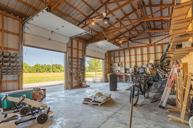 3701 S 1500th Rd, Rich Hill, MO 64779 - garage with a ceiling fan
