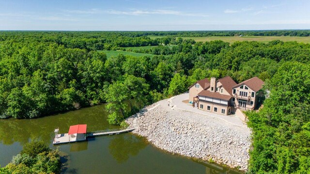 3701 S 1500th Rd, Rich Hill, MO 64779 - aerial view of property and surrounding area featuring a nearby body of water and a forest