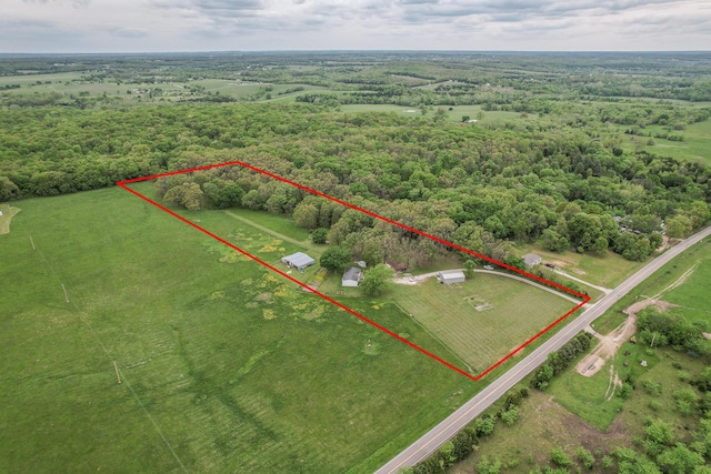overview of rural landscape featuring property parcel outlined