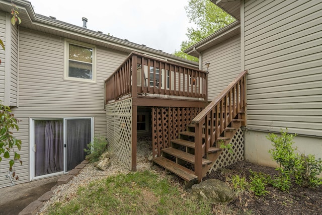 5425 S Westwood Ave, Springfield, MO 65810 - rear view of house featuring a deck and stairway