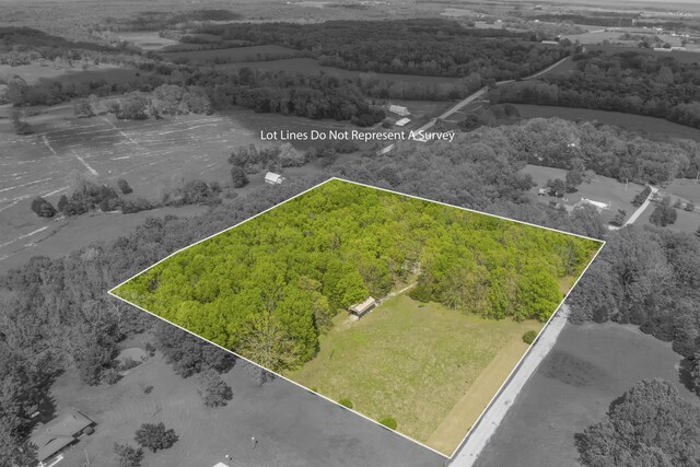 189 High Ridge Rd, Marshfield, MO 65706 - aerial view of property and surrounding area featuring a forest and property parcel outlined