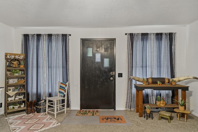311 S Center St, Fordland, MO 65652 - foyer entrance with carpet floors and a textured ceiling