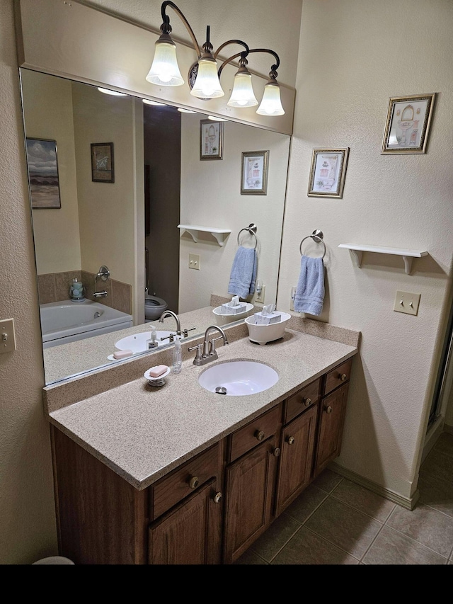 71 Birdie Ln Unit 3, Branson West, MO 65737 - full bathroom with vanity, tile patterned flooring, toilet, and a tub