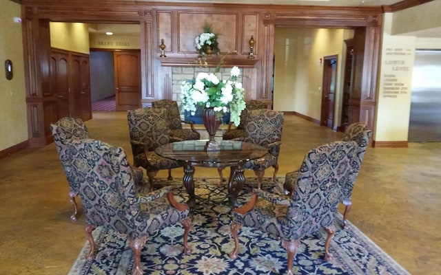 186 Bunker Ridge Dr Unit 2, Branson, MO 65616 - dining room featuring elevator and baseboards