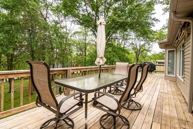 62 Turtledove Ln, Lampe, MO 65681 - wooden terrace with outdoor dining area