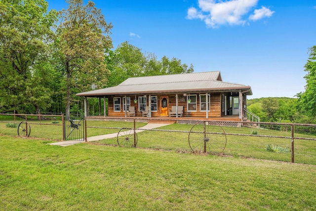 4949 S 196th Rd, Halfway, MO 65663 - view of front facade with a porch and metal roof
