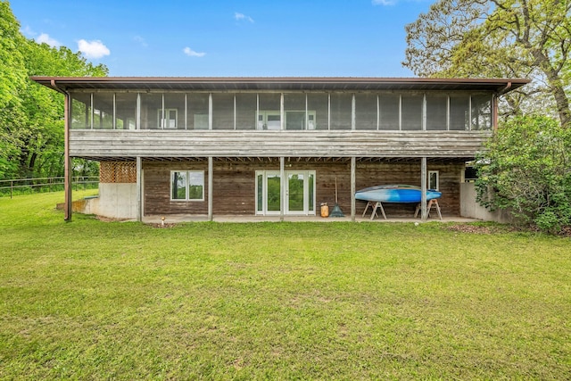 4949 S 196th Rd, Halfway, MO 65663 - rear view of house with a sunroom and a patio