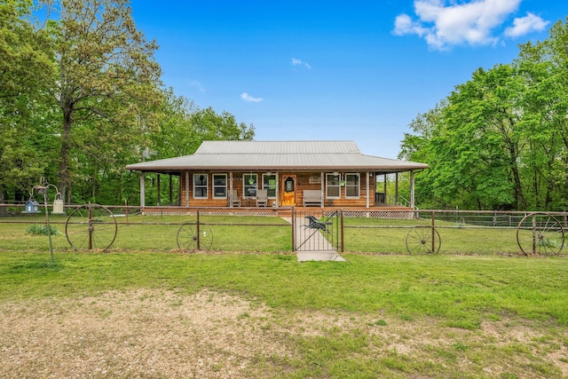4949 S 196th Rd, Halfway, MO 65663 - cabin featuring covered porch and metal roof