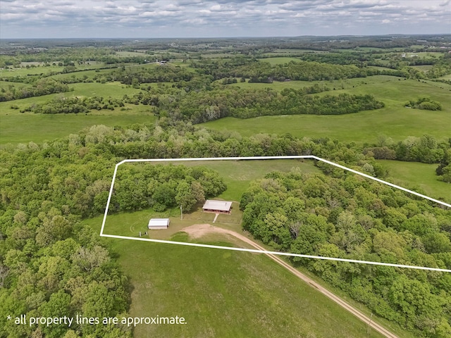 4949 S 196th Rd, Halfway, MO 65663 - aerial view of sparsely populated area with property boundaries highlighted