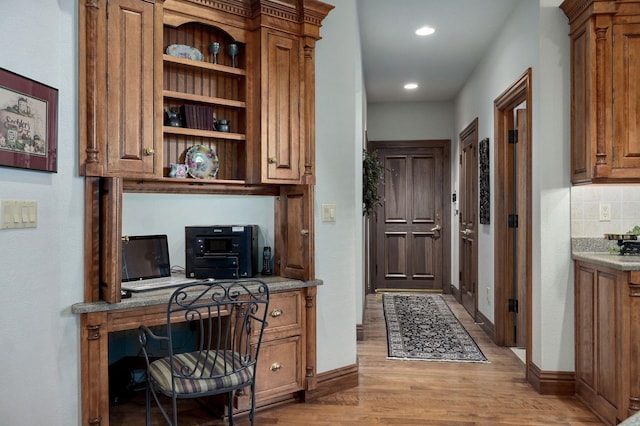5245 S Stonehaven Dr, Springfield, MO 65809 - office space with light wood finished floors, baseboards, and recessed lighting
