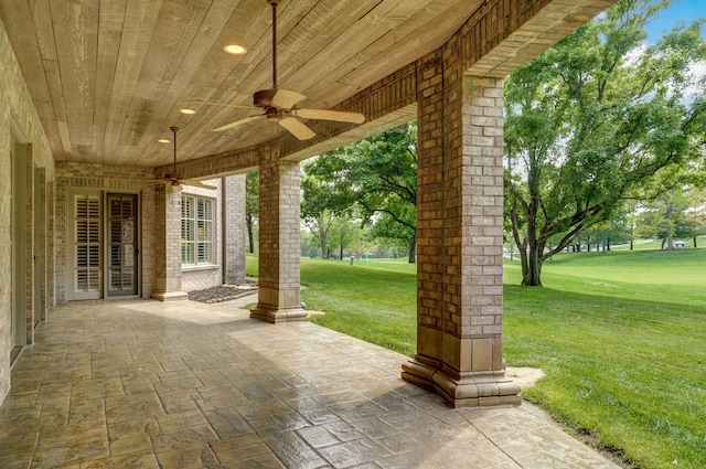 5245 S Stonehaven Dr, Springfield, MO 65809 - view of patio / terrace with a ceiling fan