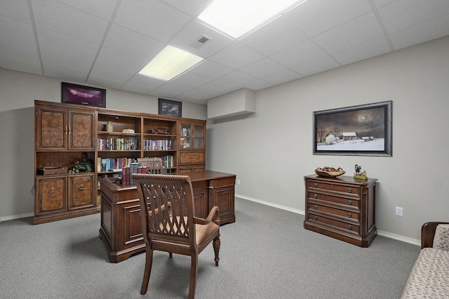 5245 S Stonehaven Dr, Springfield, MO 65809 - carpeted office with baseboards and a paneled ceiling