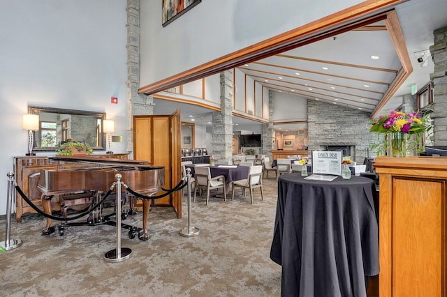 5245 S Stonehaven Dr, Springfield, MO 65809 - common area with high vaulted ceiling and recessed lighting