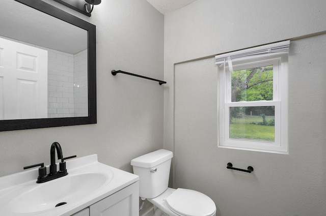 bathroom with toilet and vanity