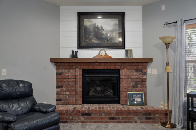 detailed view of a brick fireplace