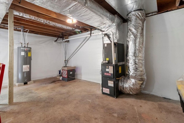 79 County Road 101, Gainesville, MO 65655 - unfinished basement featuring electric water heater