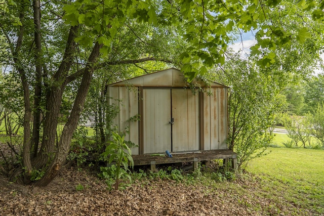 view of shed