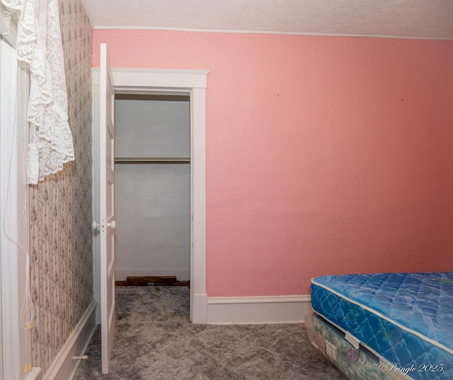 bedroom featuring carpet floors and a closet