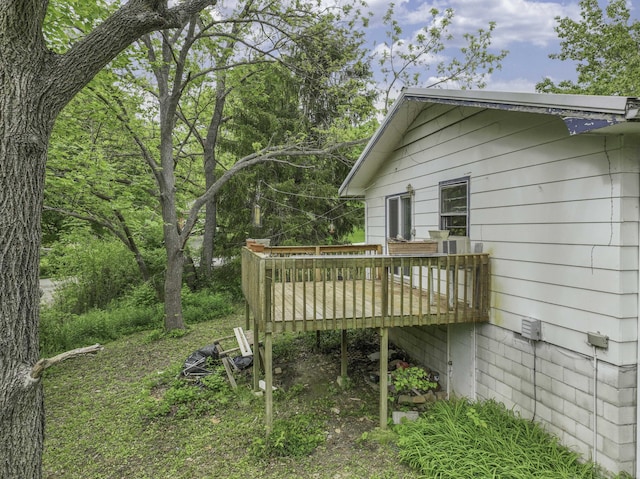 view of yard featuring a deck
