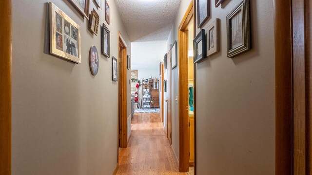920 Oak St, Thayer, MO 65791 - hall featuring light wood-type flooring and a textured ceiling
