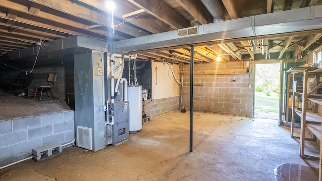 920 Oak St, Thayer, MO 65791 - below grade area featuring heating unit and water heater